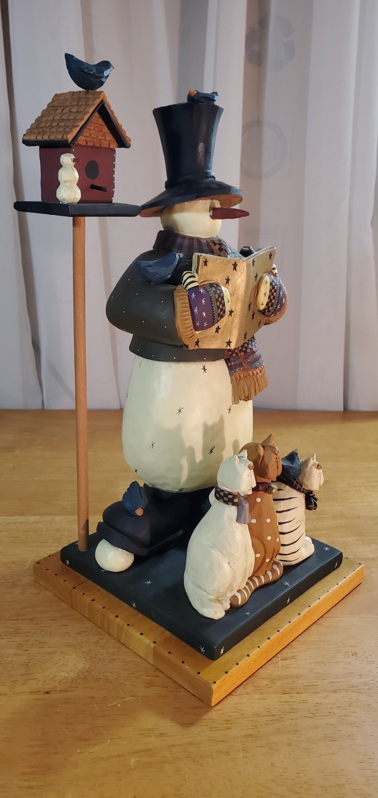 Williraye Studio “Snowman Serenade” Bird House Cats 13.75″ LIMITED EDITION & COA