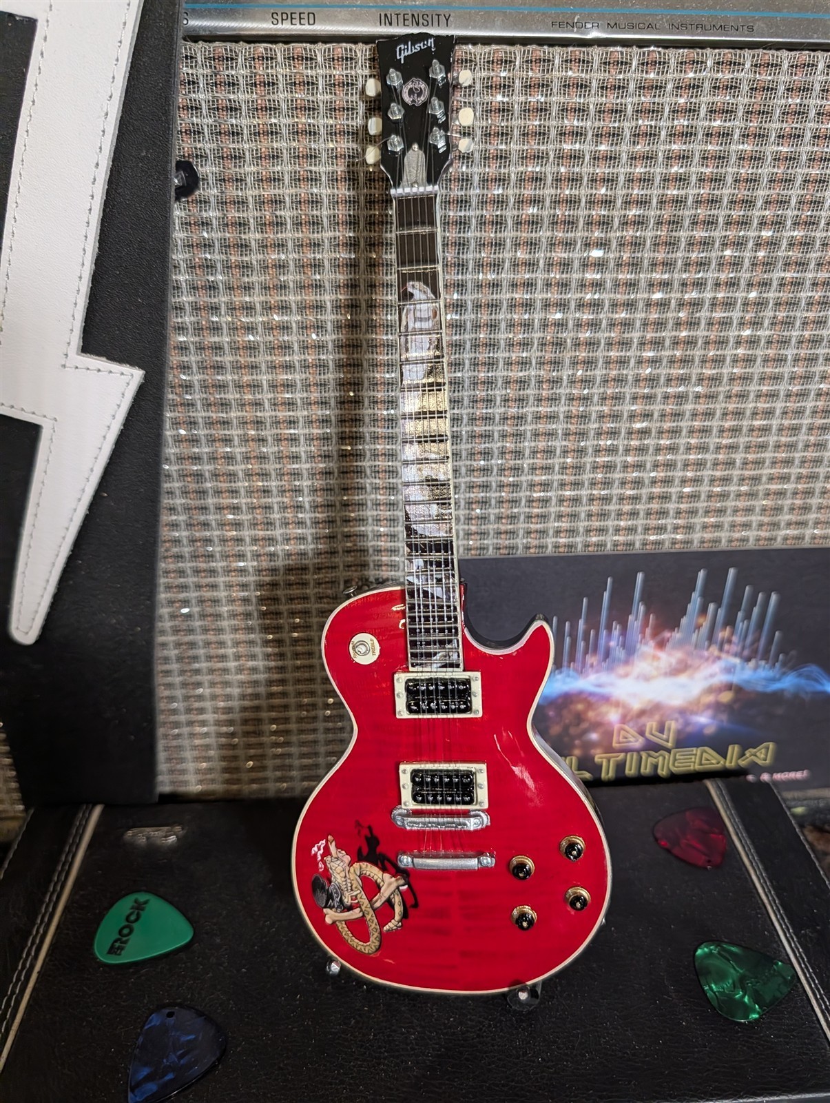 SLASH – Gibson Les Paul Snakepit Cherry 1:4 Scale Replica Guitar ~Axe Heaven~