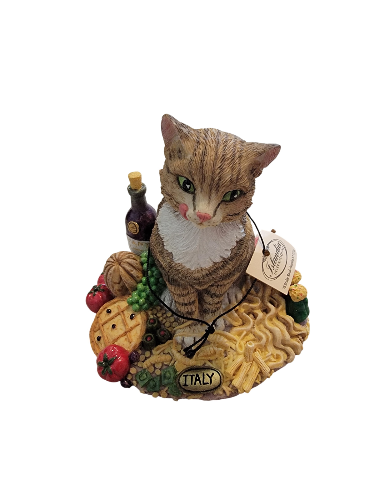 Islandia International Fat Cats Italy Figurine Gale Pitt w/ Box Flag Tag 1998 FC