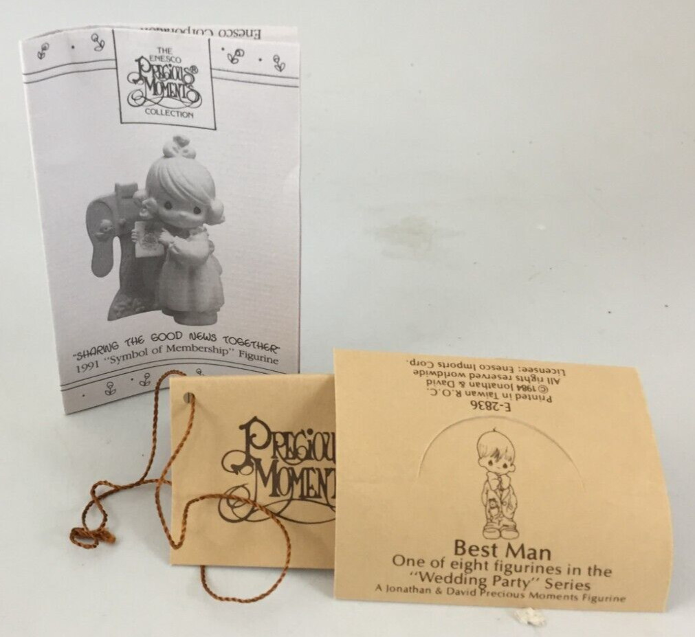 1991 Precious Moments FIGURINE, Best Man, Vessel, E-2836, NEW