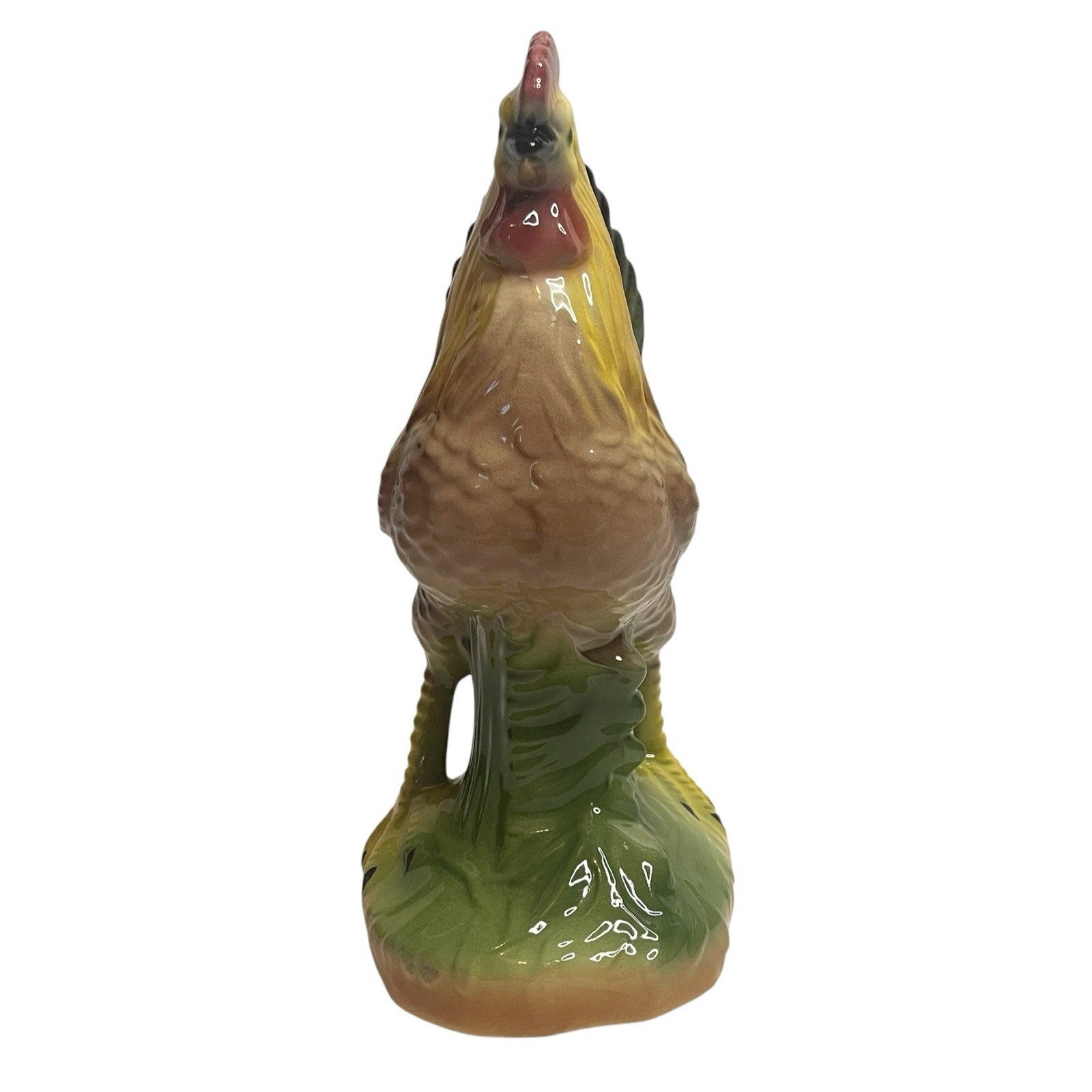 Vintage Rooster Ceramic Figurine Glossy Glazed Farmhouse Farm Country Rustic