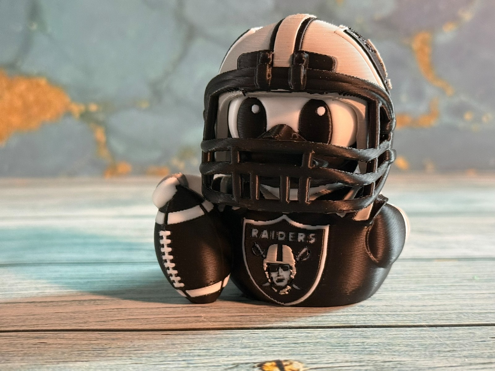 Raiders Duck Figure with Removable Helmet – 3D Printed – 3” Tall