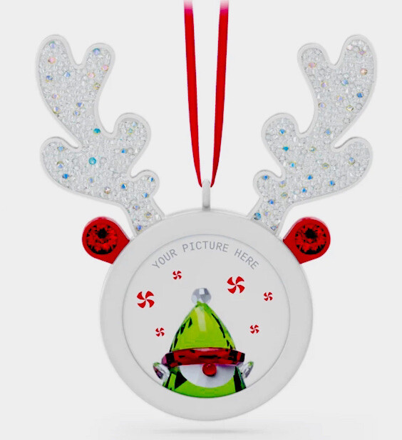 NIB Swarovski Holiday Cheers Reindeer Hanging Picture Frame Ornament #5596391