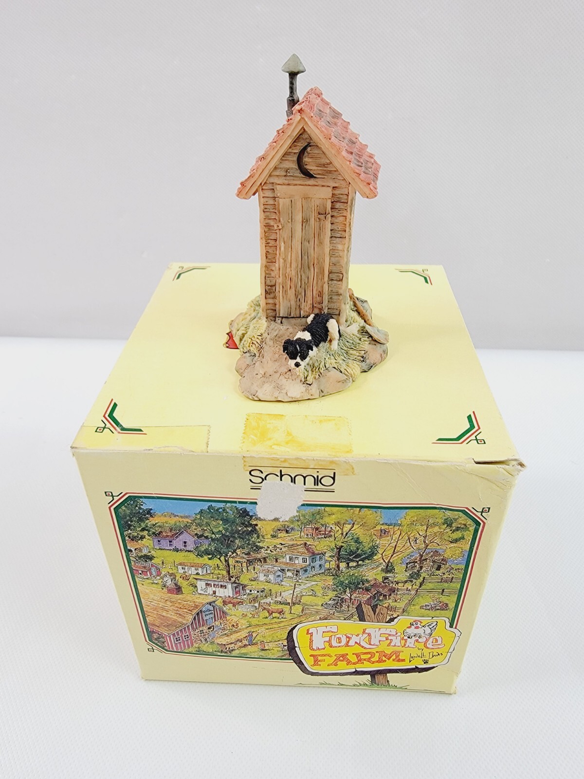 Lowell Davis 225281 Dog Waiting For His Master Outhouse Figurine 1982 Schmid Vtg