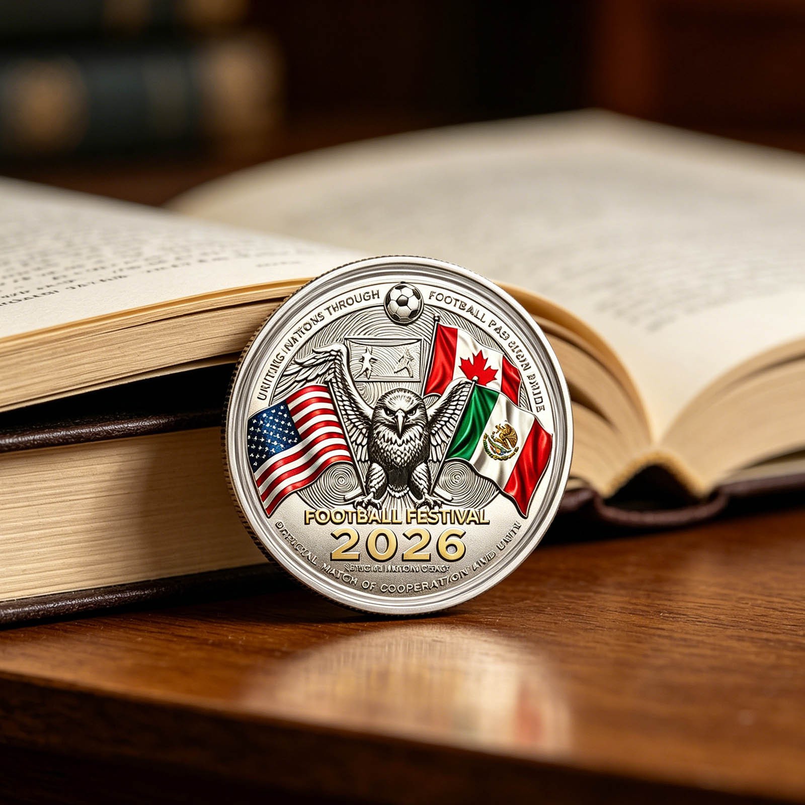 2026 World Cup Football Collection Commemorative Coin,Global Football Event Coin