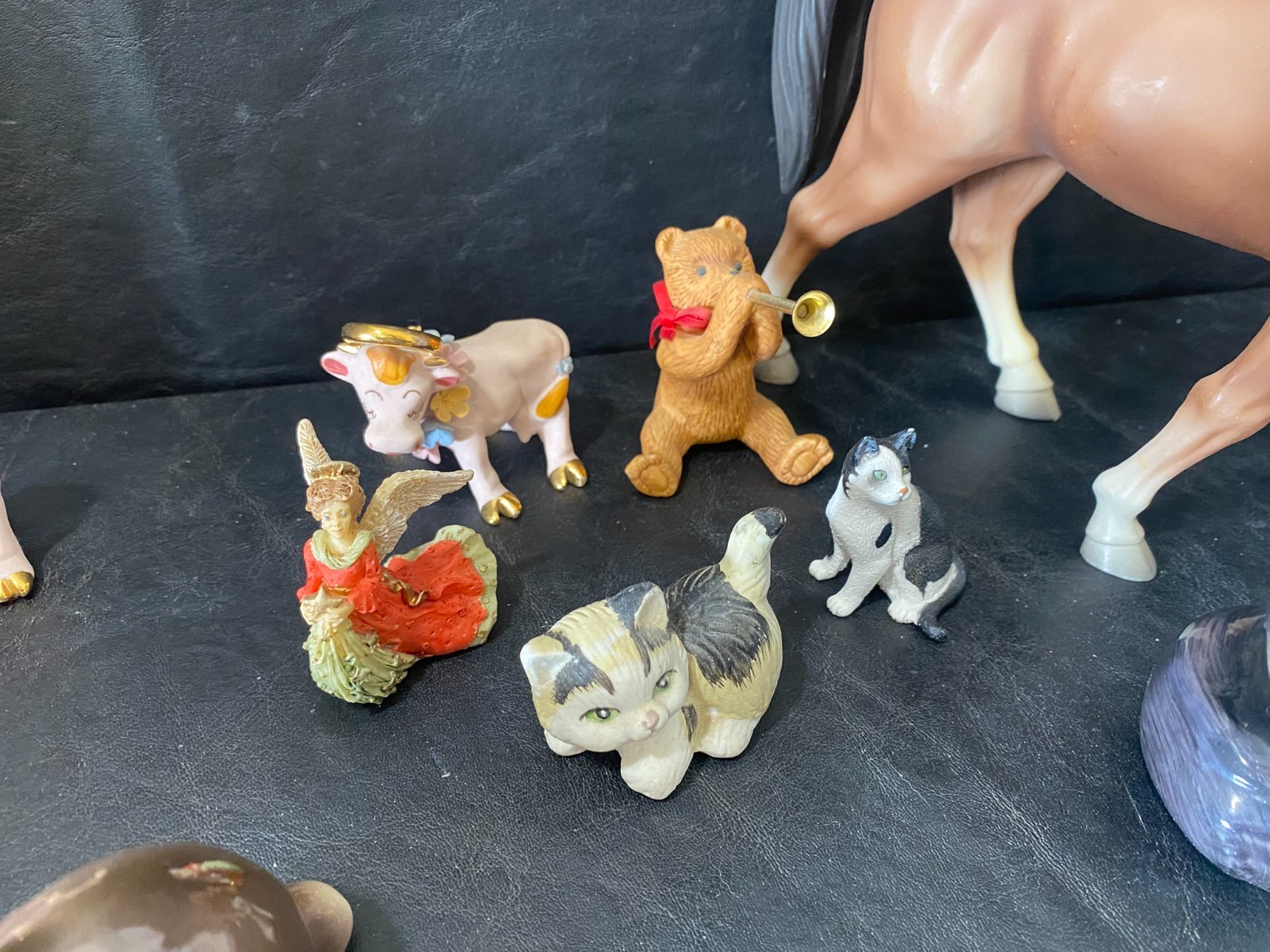 animal figures figurines statue rabbit elephant horse cat kitten lot collection