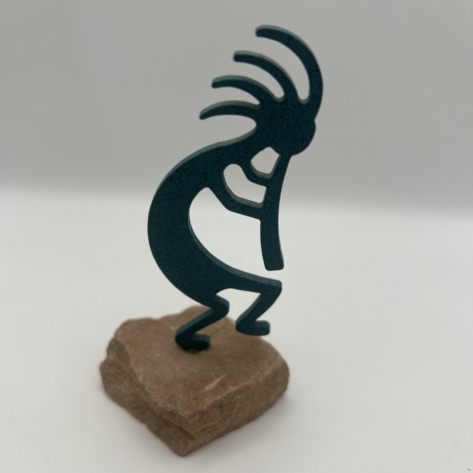 Kokopelli Southwestern Native Sculpture On SandStone Native American Art 4”