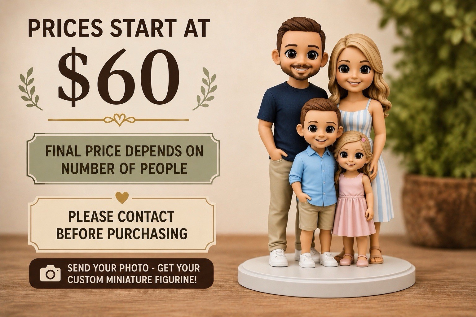 CUSTOM 3D FIGURINE FROM PHOTO – STARTING AT $60 – CONTACT FIRST