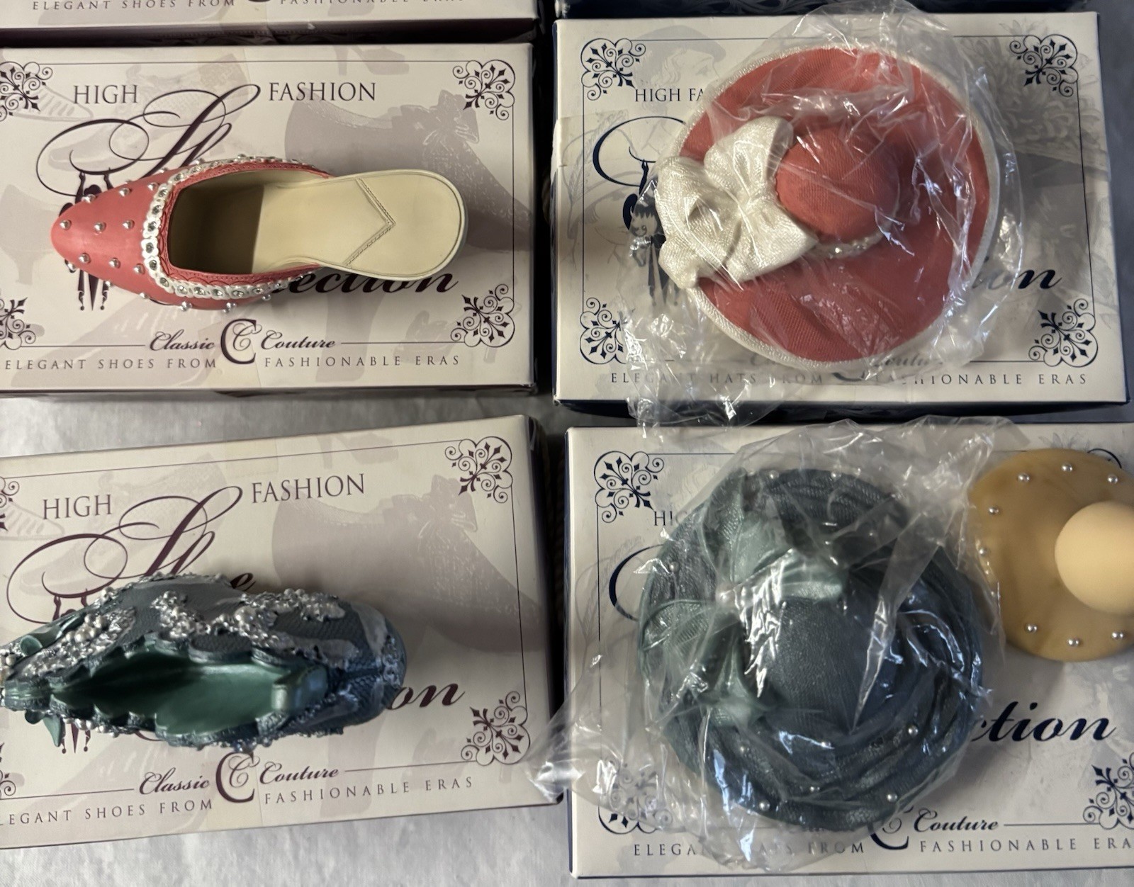 Lot Of Classic Couture Shoe Millennium Edition Shoes Hats w/ Stands