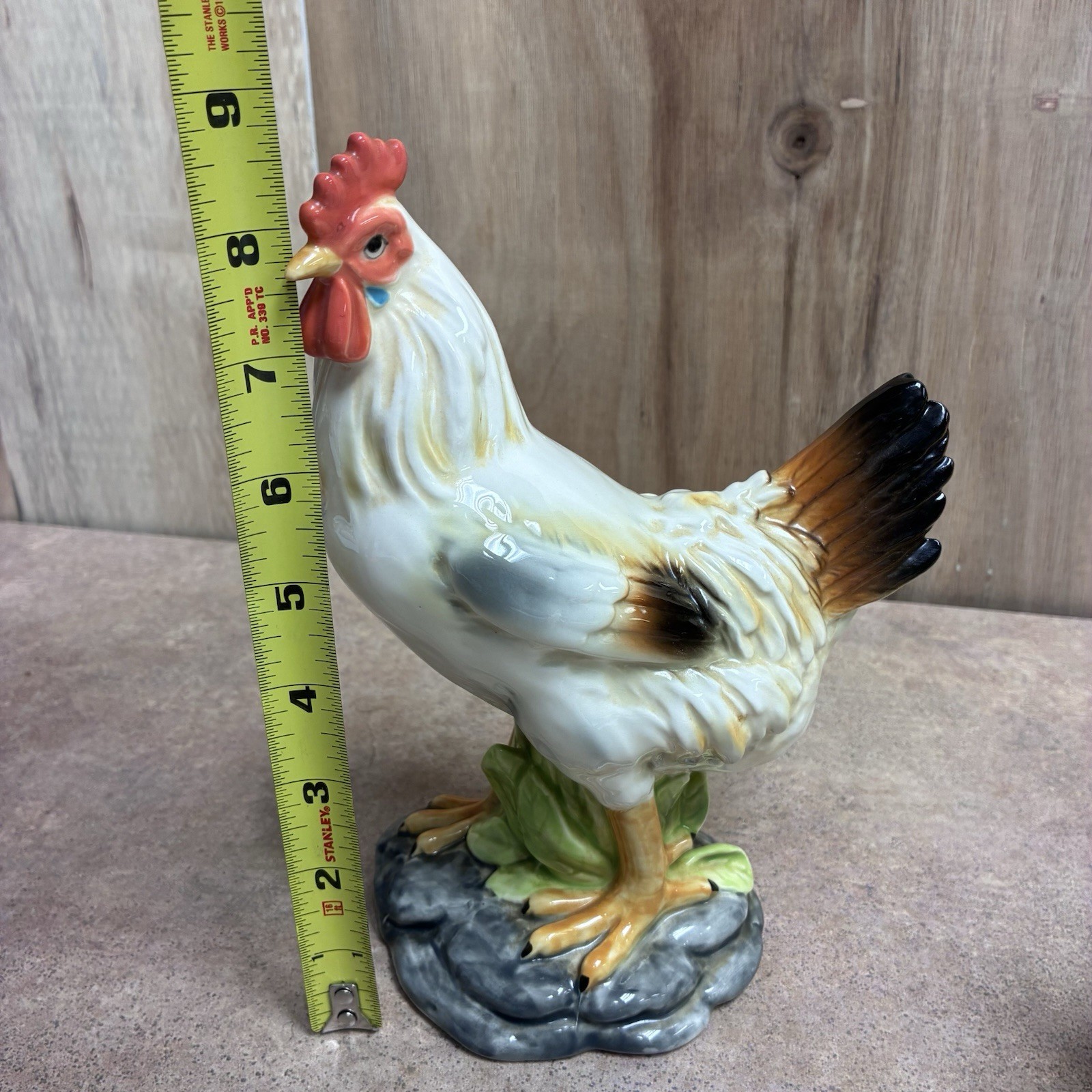 Lot of 2 Vtg Andrea By Dark Porcelain Roosters 8 3/4” & 5.5” Tall
