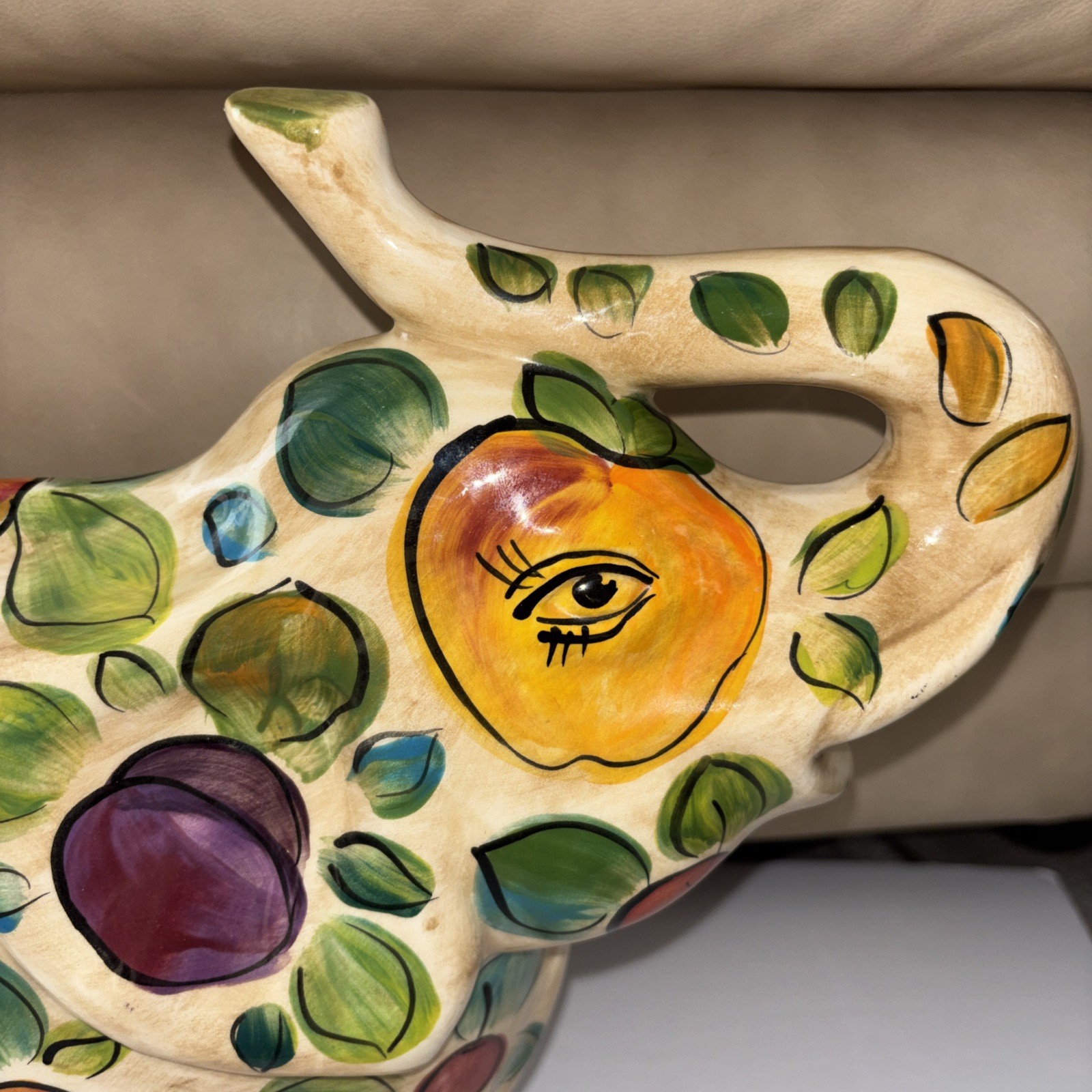 Turov Art 1999 Large Ceramic Limited-Edition Elephant Signed 14″H x 17″W