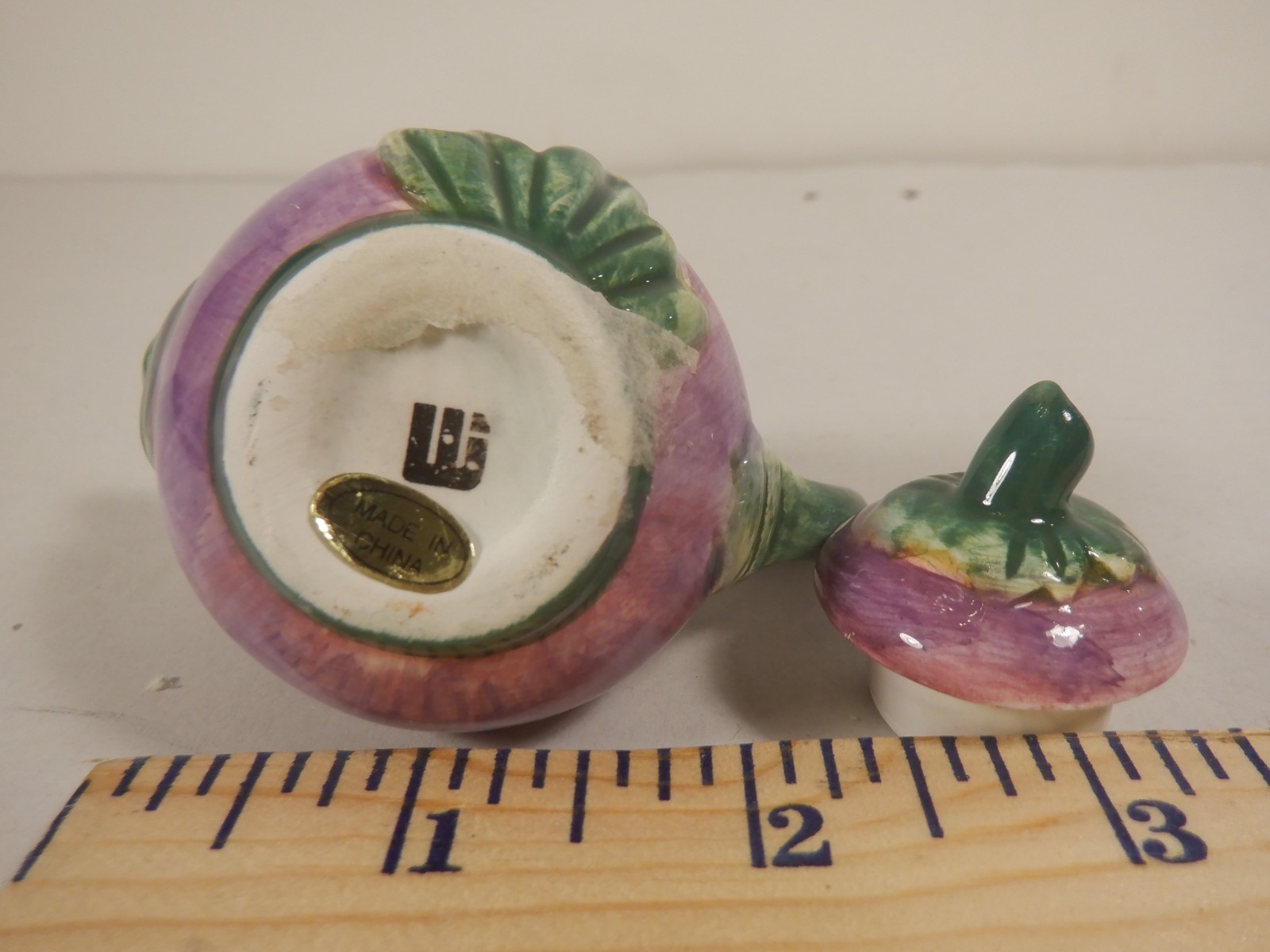Miniature Eggplant Teapot Collectable by Wang’s International
