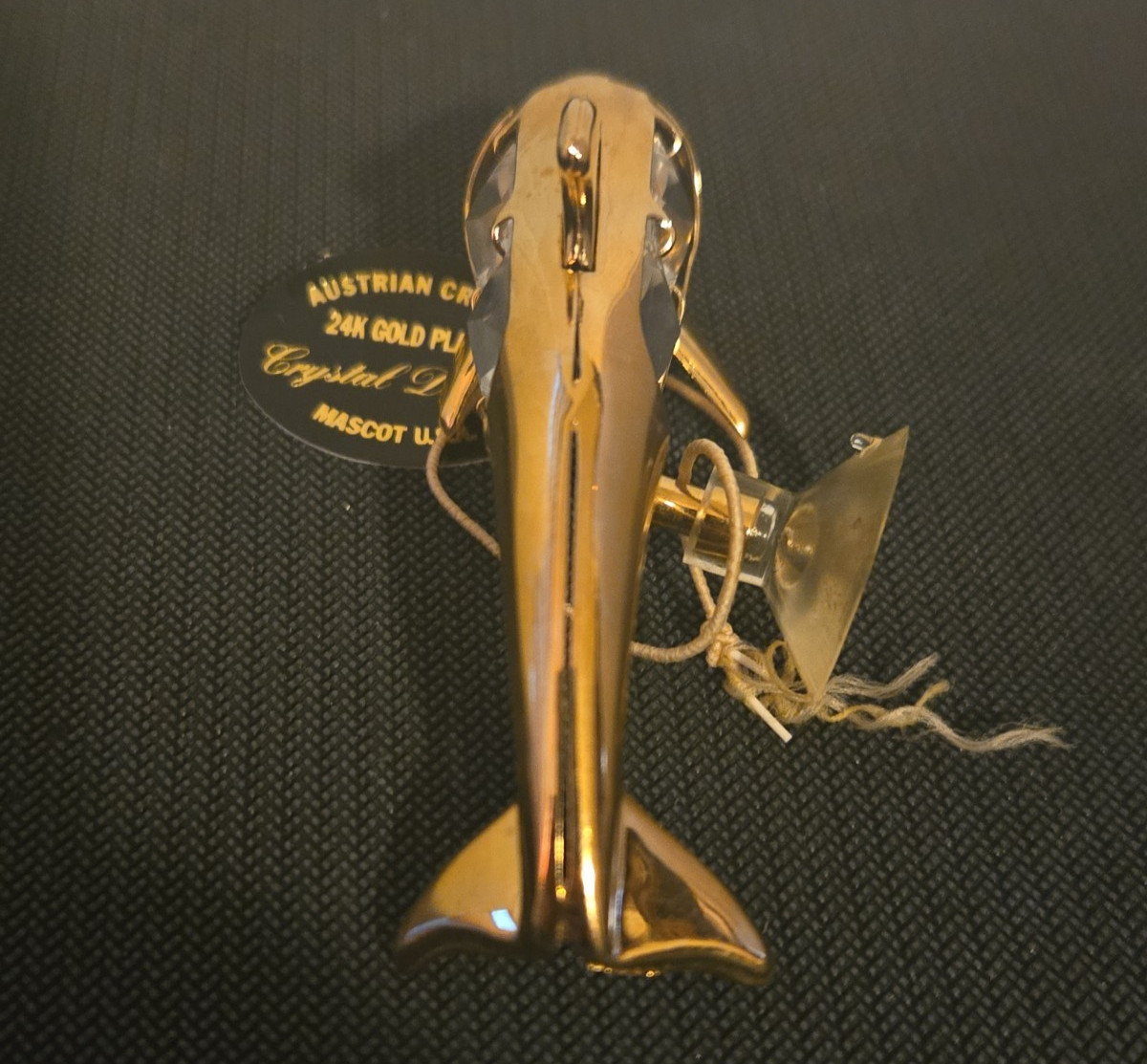 24K Gold Plated Suncatcher with Austrian Crystal – Dolphin – 4 inch