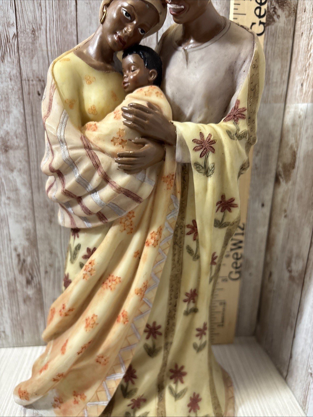 African American Family 13” Figure Mother Father Baby HandPaint FREE SHIP *Read