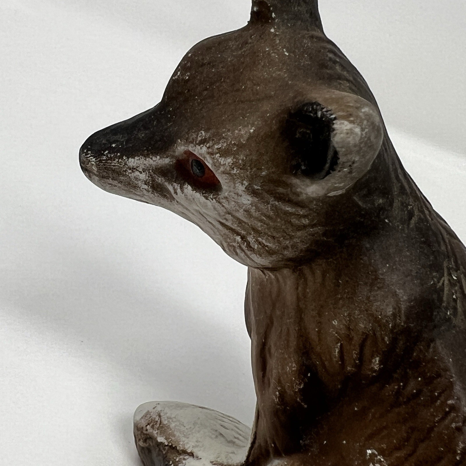 Vintage GOT Hand Painted Matte Bisque Brown & Amber Eyes Fox Figure 1970’s