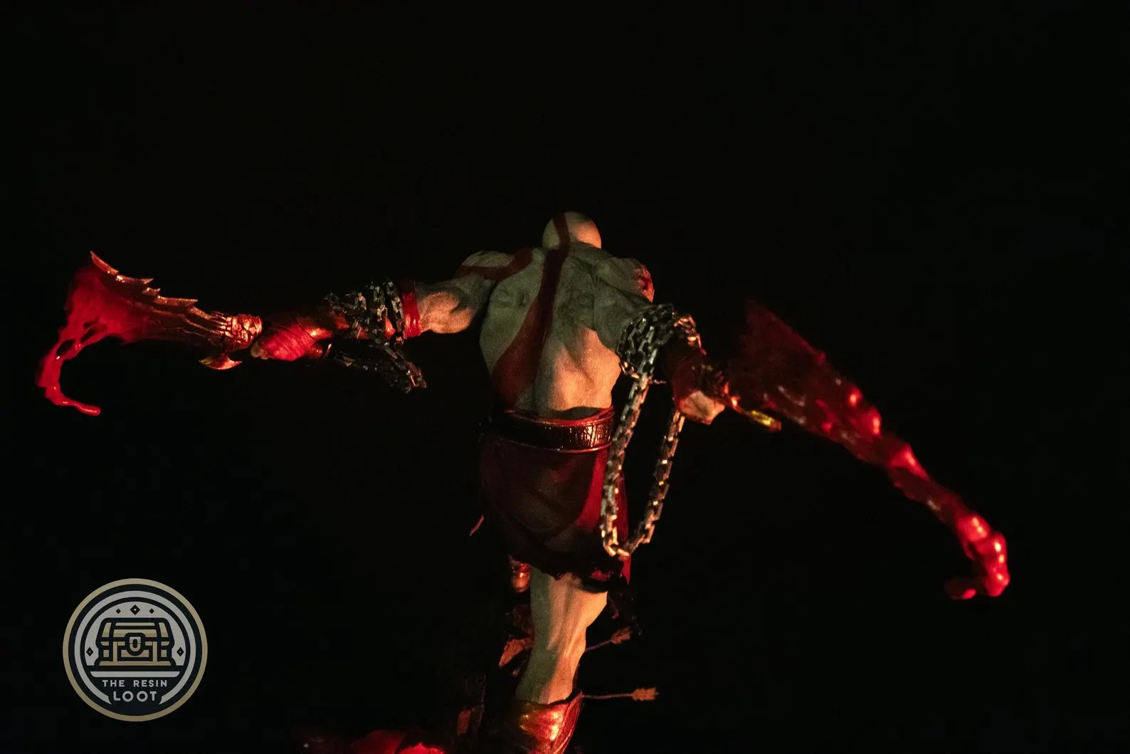 God of War Kratos Hand Painted 3D Printed Statue – LED Lava Base – 9.5 Inch