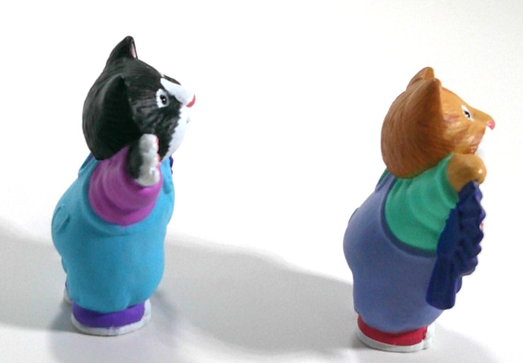 Vintage BEST MOM and BEST DAD Kitty Cat Merry Miniature Hallmark Figures 1991