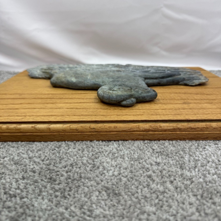 3D Effect Dall Sheep Ram Ceramic Relief Sculpture On Wood By Alan Potter Signed