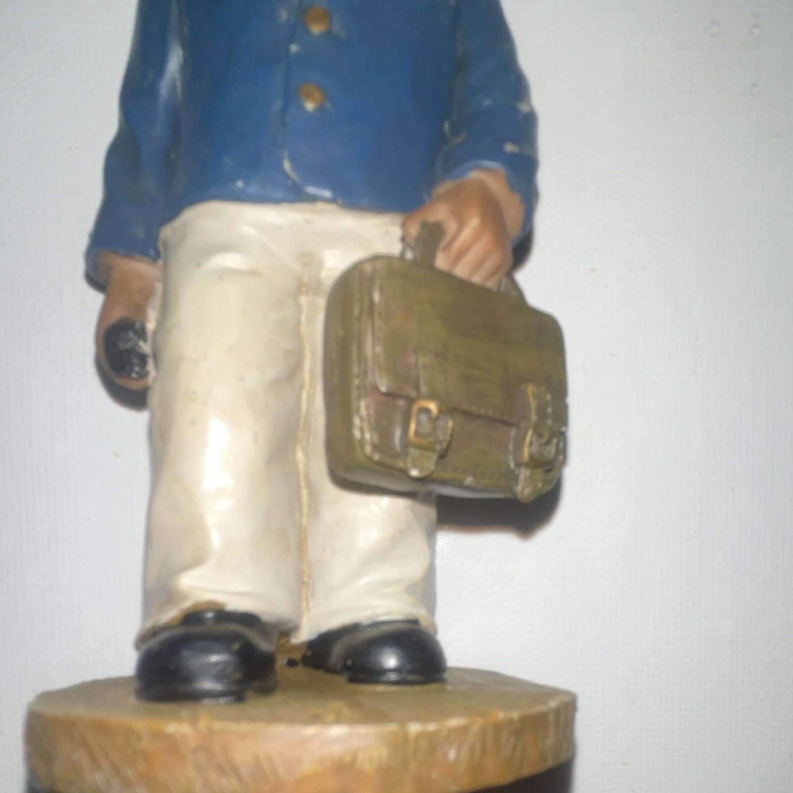 Young’s Resin Businessman Figurine Blue Beige Brown Black Hand Painted Sculpture