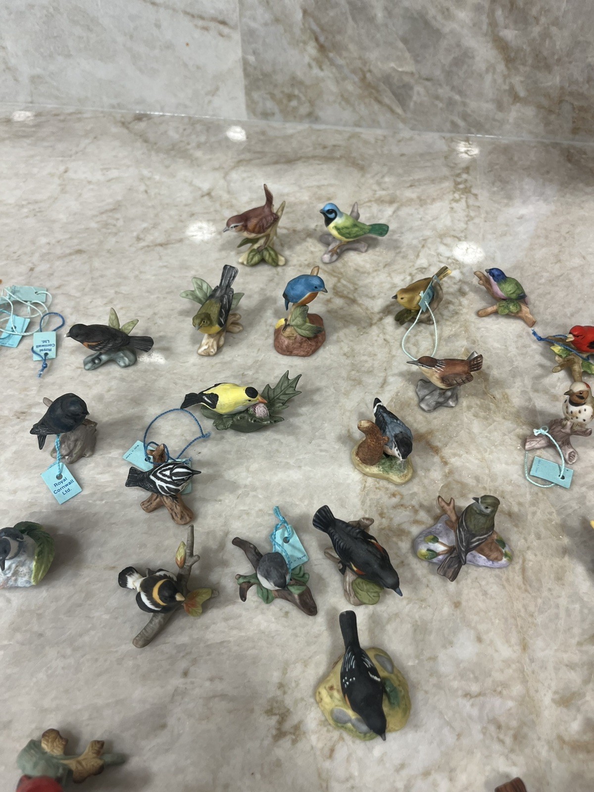 44 Vintage RC Royal Cornwall Mini Porcelain Birds 1982 Lot **READ DESCRIPTION**