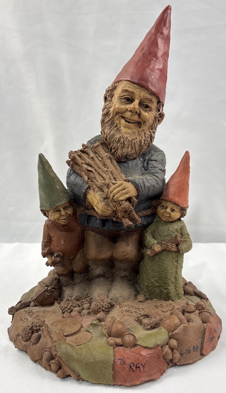 Tom Clark Gnome Brother Sis And Dad Sculpture Figurine, 1988 (296).