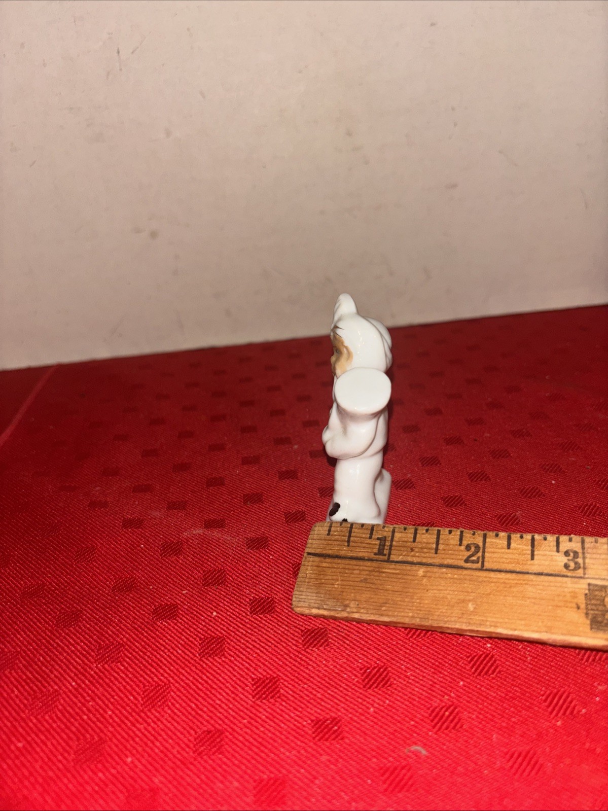 Vintage Japan Ceramic Figurines Boy Playing Instruments White w/ Gold Accents