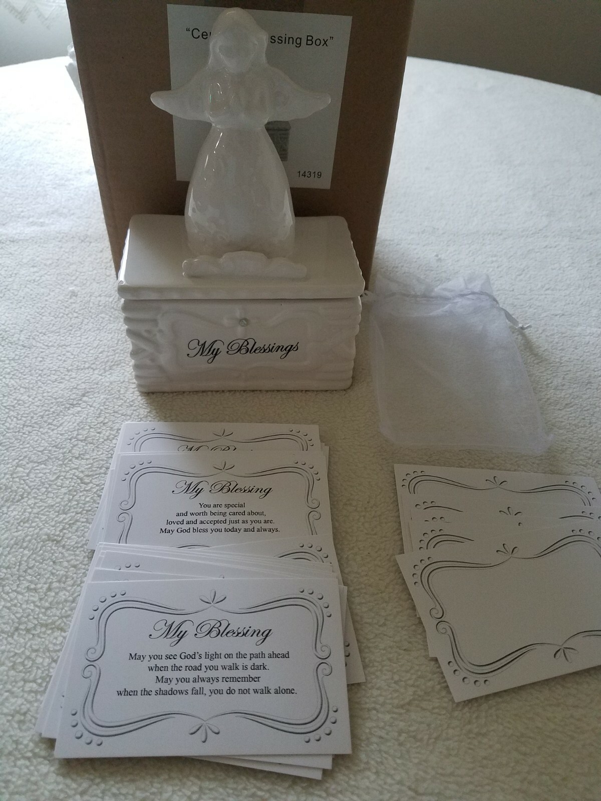 Angel Ceramic My Blessings 31 Daily Prayer Cards Uplifting Religious Spiritual