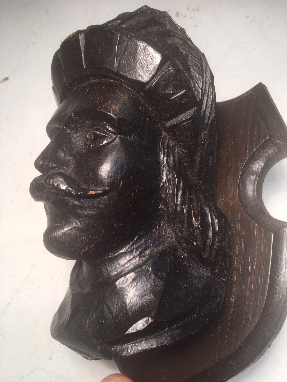 ANTIQUE EUROPEAN OAK WOOD CARVED MEDIEVAL RENAISSANCE MAN ORNATE WALL PLAQUE ART