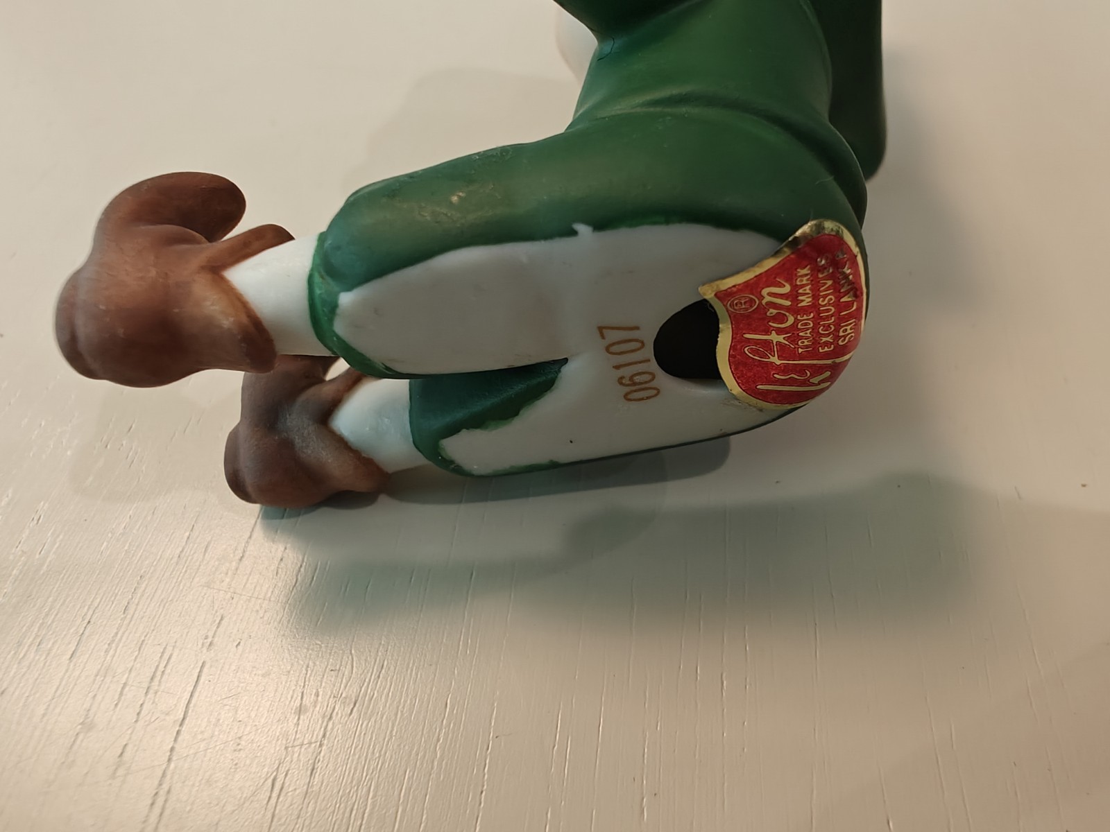 Lefton Ceramic Pixie Elf Leprechaun Irish Figurine Hat with Tag Vtg Collectible