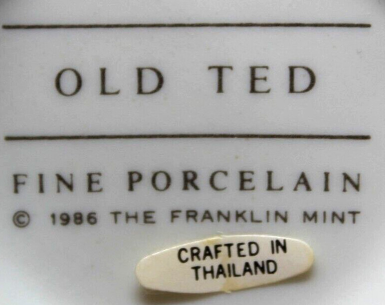 OLD TED The Franklin Mint Hotel Teddington Porcelain Figurine 1986 NO Box #WS-2