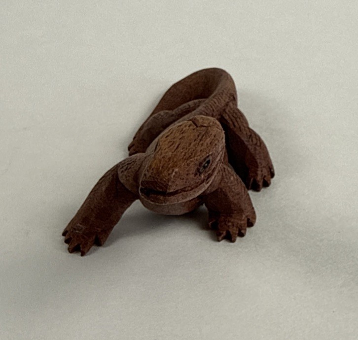 Komono Dragon Made Of Carved Wood About 5 Inches Long and 2 Inches Tall