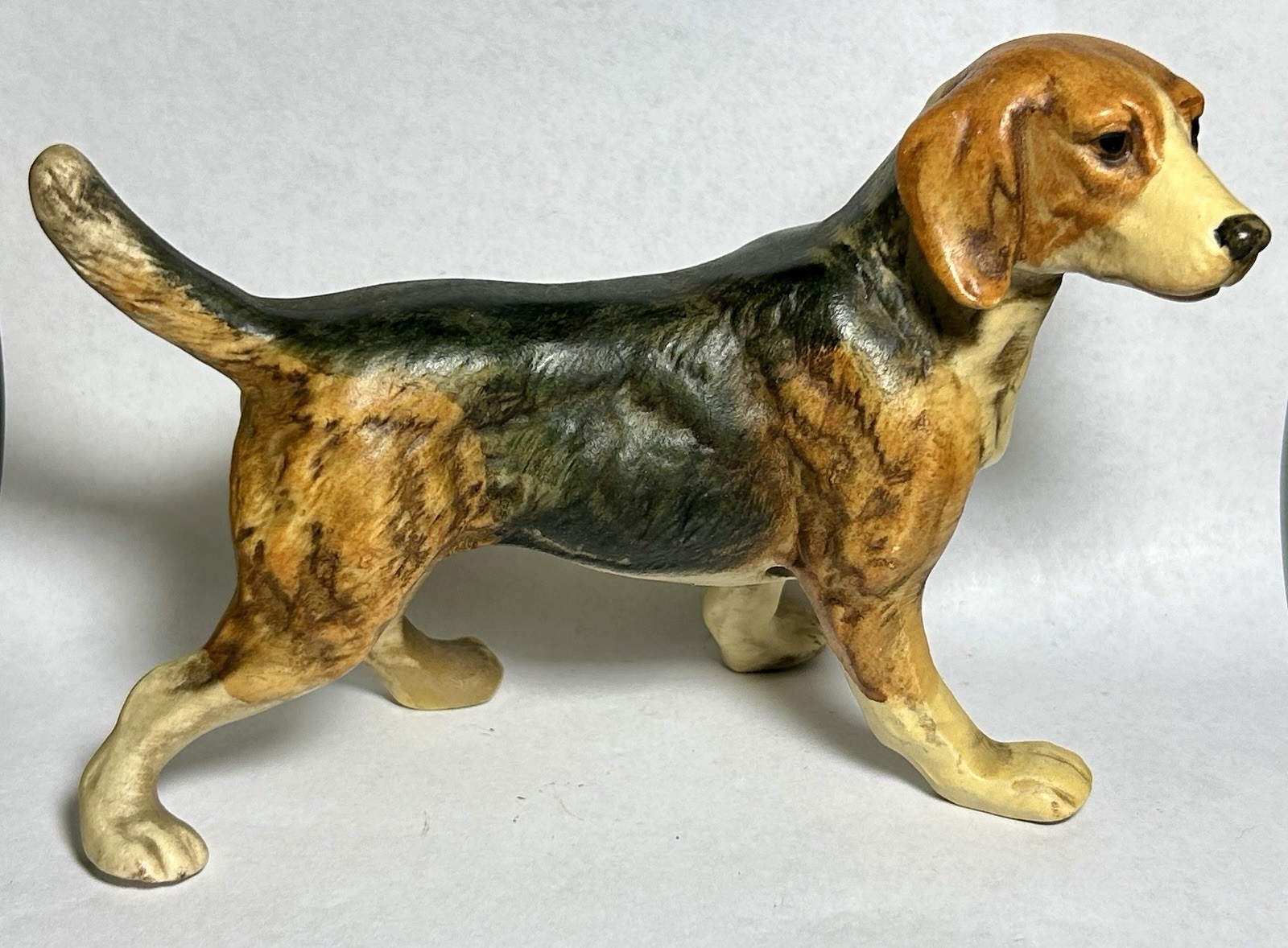 Vintage Beagle Hound Dog Large 7” Porcelain Figurine UCTCI Japan Mid Century