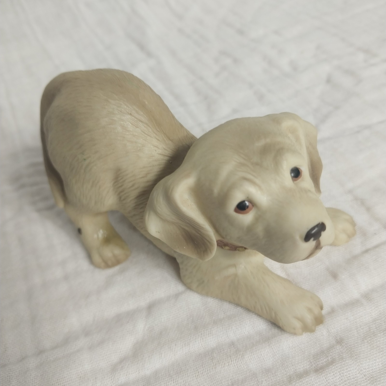 Vintage HOMCO Golden Labrador Dog Puppy Porcelain Figurines #1408 Set of 2 Pets