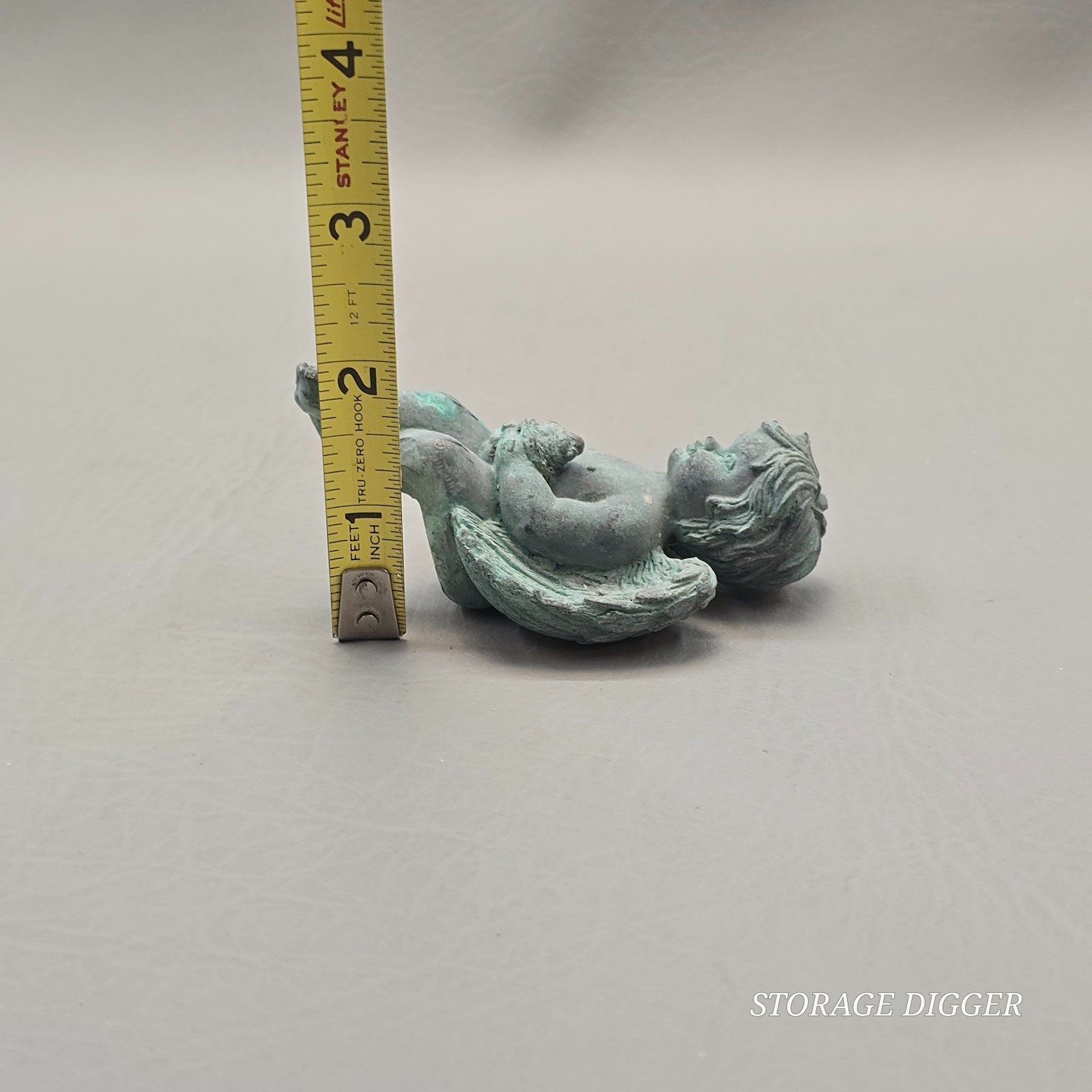 Vintage Angel Figurine 3.5″ Patina Finish Cherub Statue Home Decor Shelf Sitter