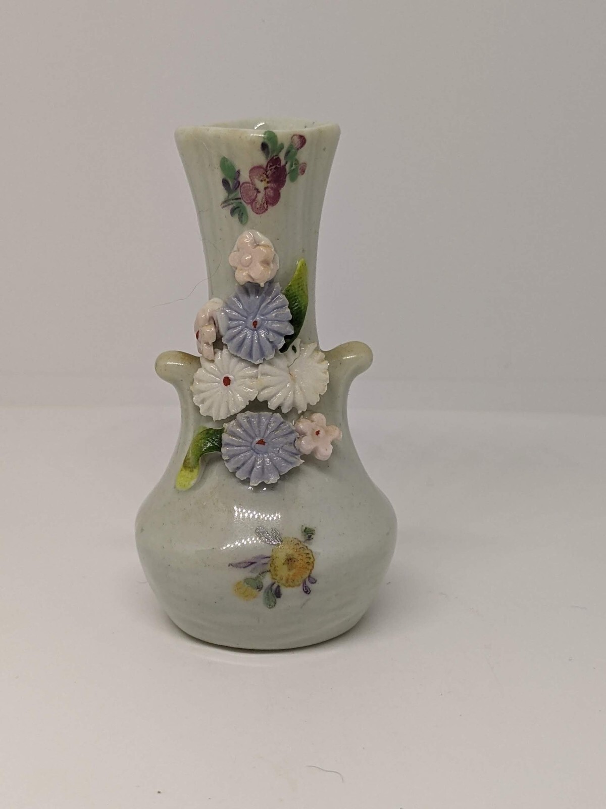 Vintage Miniature Blue and White Floral Design VASE