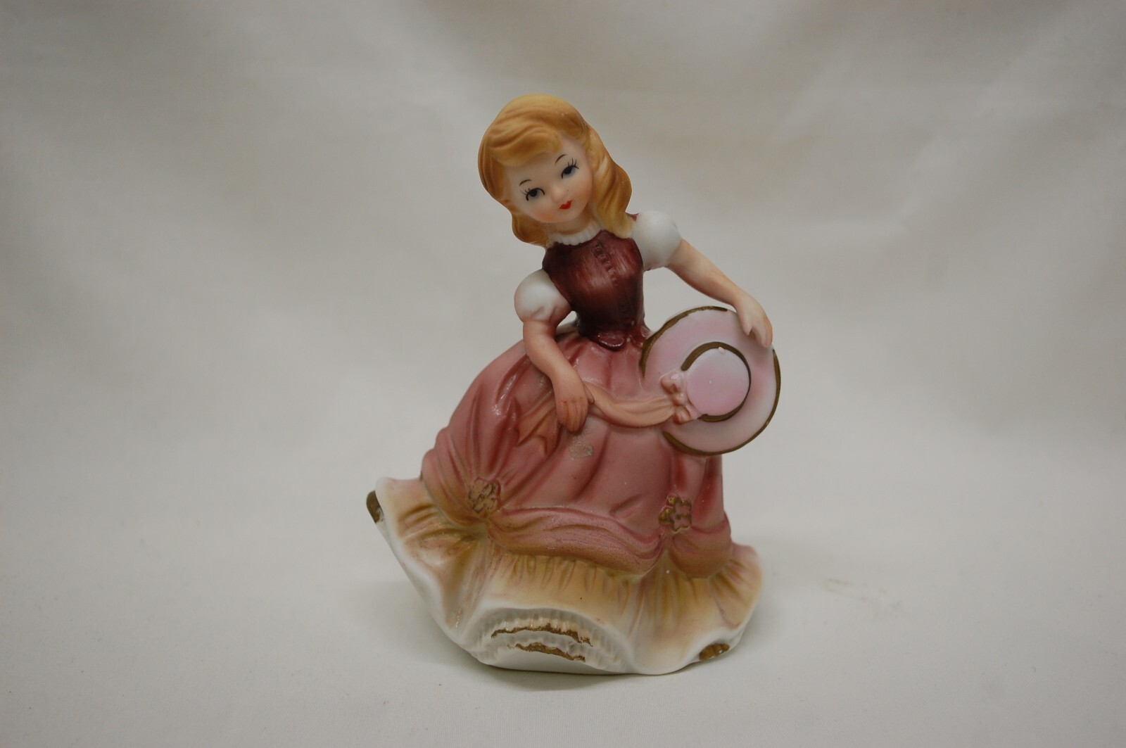 Vintage Geo Z. Lefton #5080 Blond Girl with Bonnet Figurine Preowned