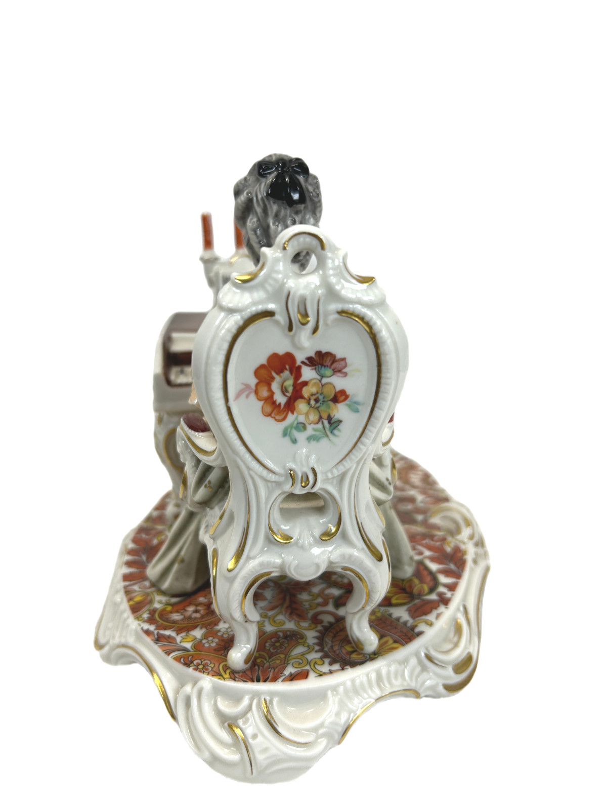 H.H. Kunst Dresden Porcelain Figurine Elegant Court Scene Women Piano Player