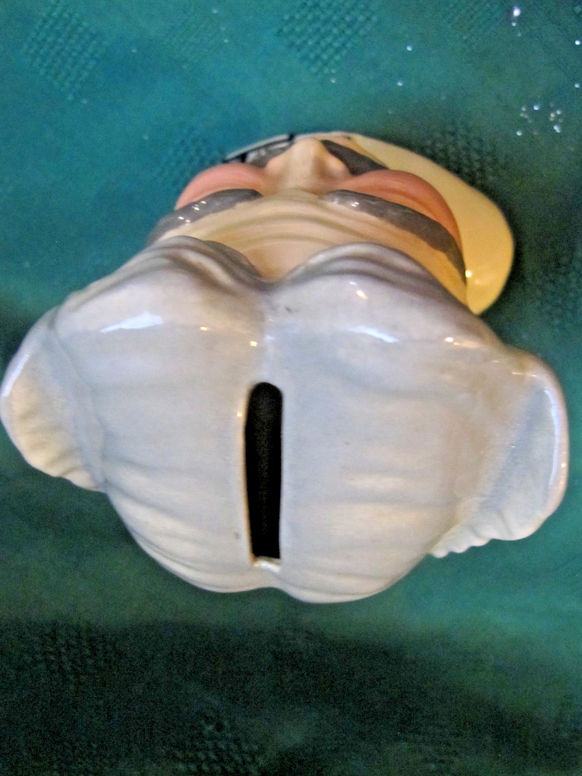Vtg BANGER HEAD Ceramic Arts Studio Barber Shop Head Razor Blade Bank 4 3/4″