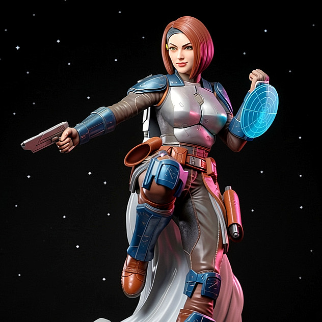 Bo Katan Star Wars V1! 3D Printed 16k Res! HandPainted or Unpainted!