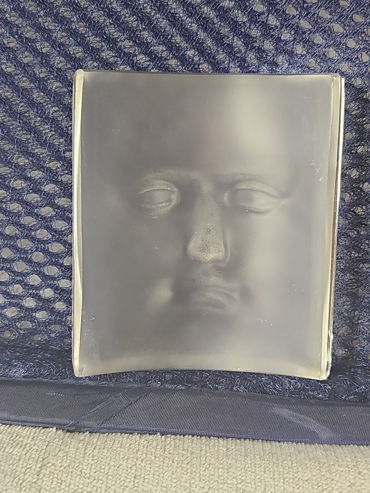 Daum Crystal Frosted Glass Face Sculpture by ROY ADZAK David Art Paperweight 3″