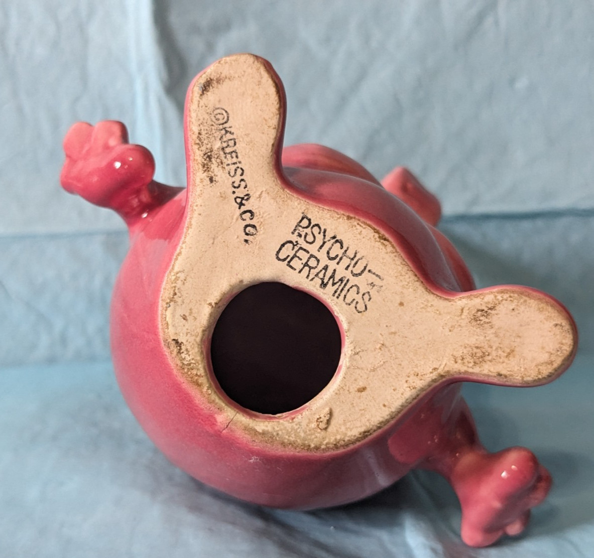 Rare Vintage PSYCHO CERAMICS Pink Elephant Guy Figure KREISS