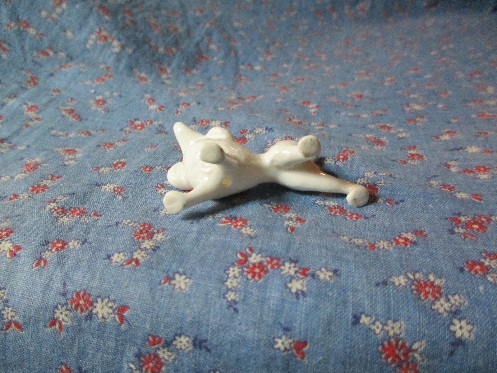 b. White Bone China Poodle 1 3/8 Inch High
