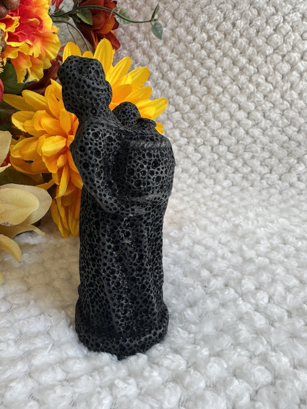 Vintage Lava Stone Figurine-Wimean With Camel & Vessel-Mid Eastern/N. Africa Sty