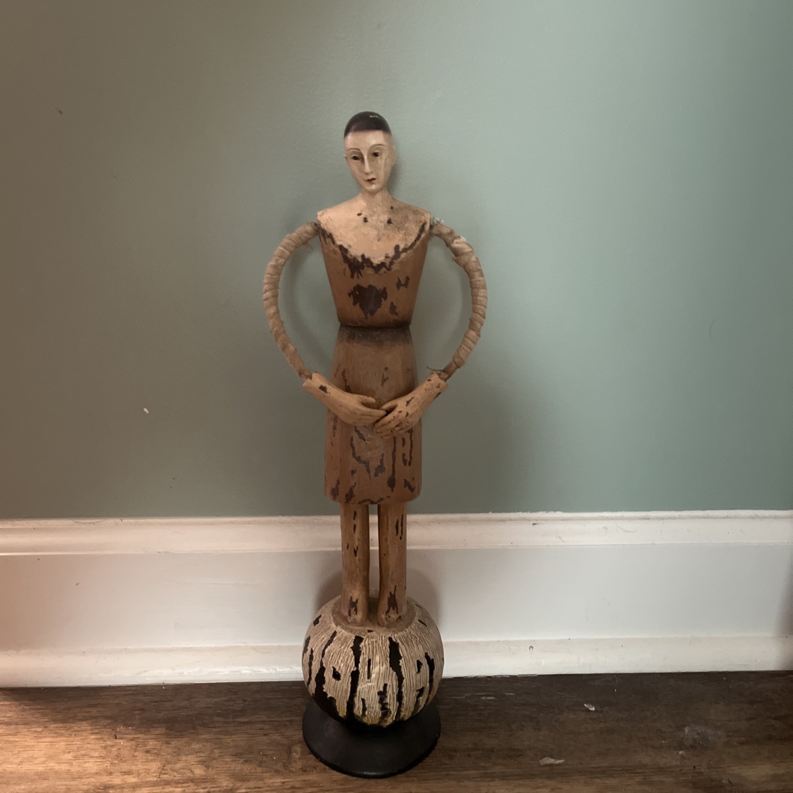 Vintage Repro Santos Figure Baroque Style Mixed Medium Statue (Philippines)