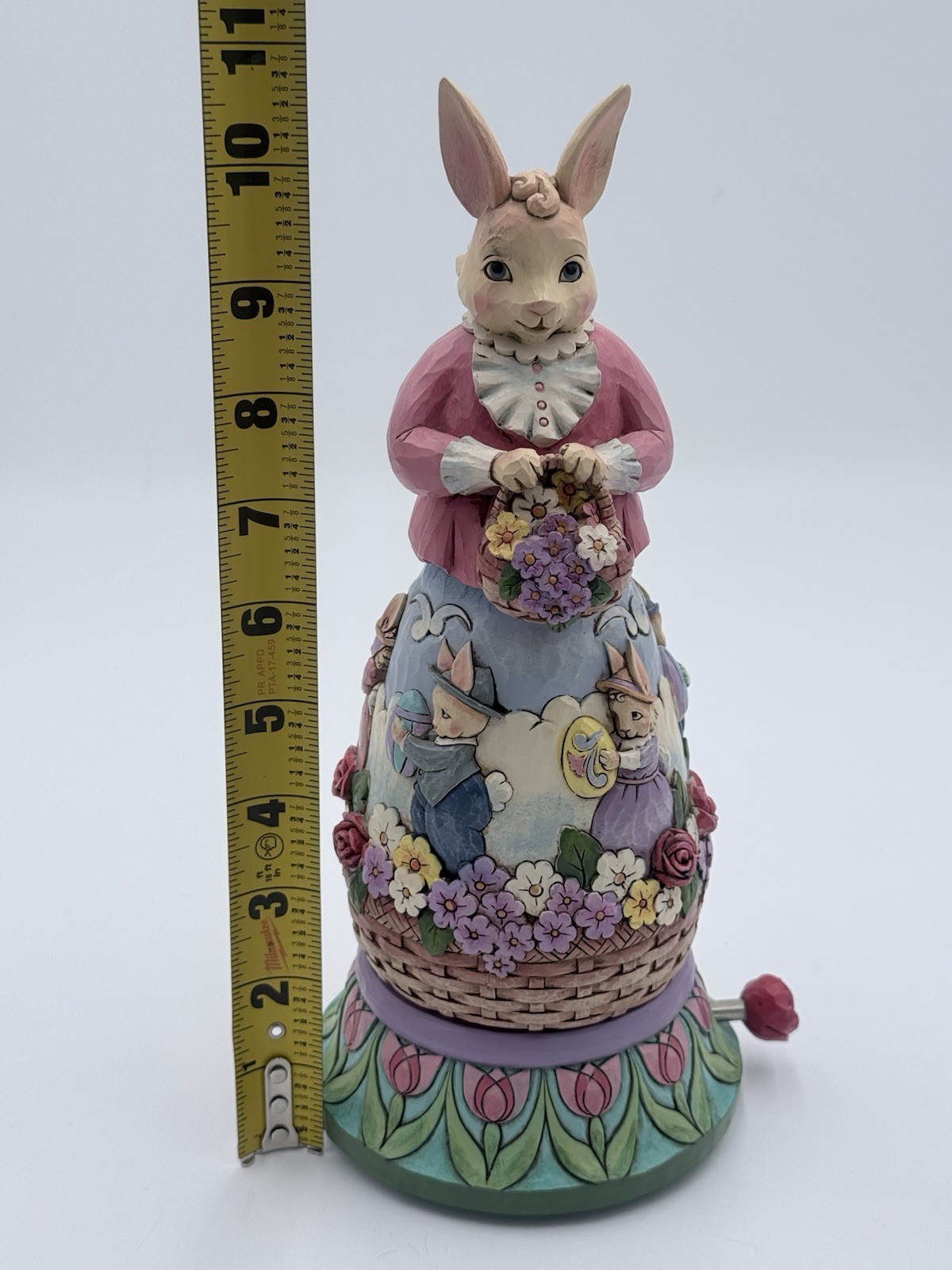 JIM SHORE Easter Bunny Figurine “Easter’s On Its Way” 2014 Rotating Music Box