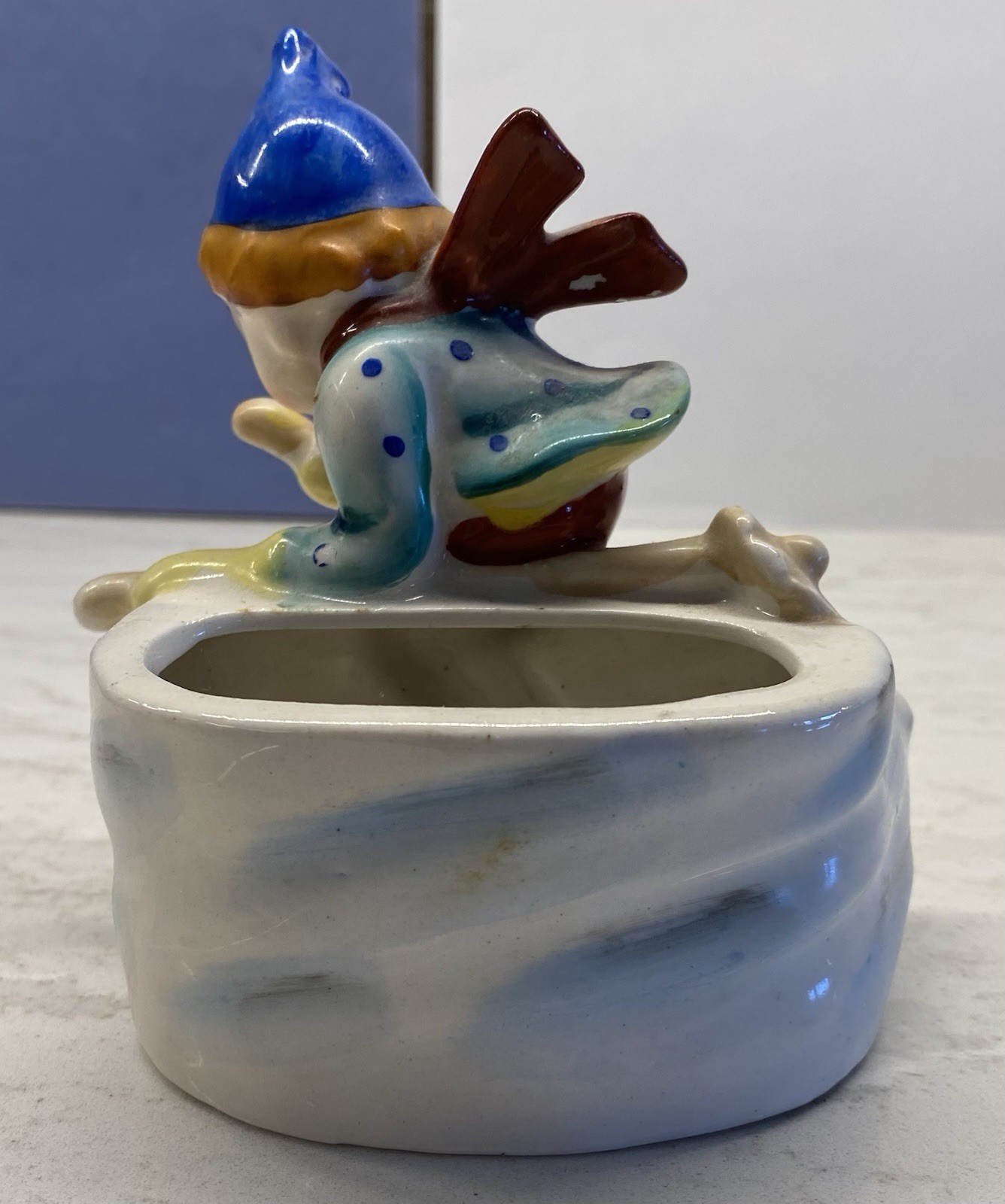 4 Skier Figurines: 1 Napco Planter, 1 “Made In Occupied Japan”, 2 Marked “Japan”
