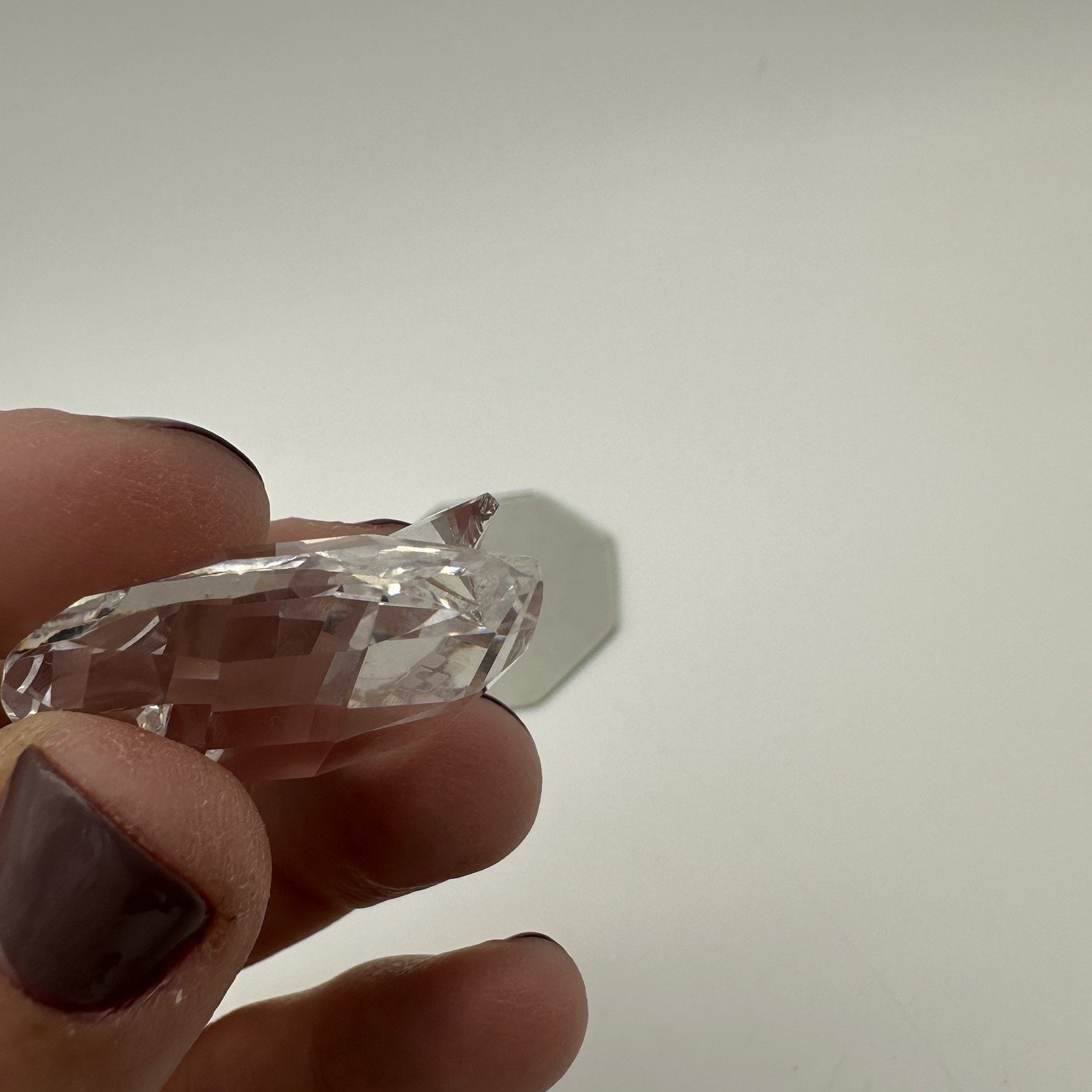 Swarovski Crystal Small Duck With Glass Plate 1.5” Silver Tone Beak