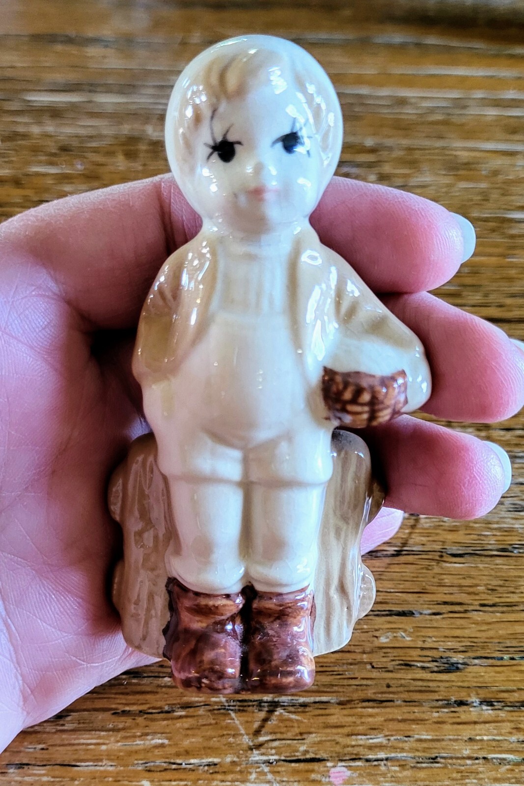 3 Vintage Little Boy Porcelain Figurines. Approx 3.5″ Tall