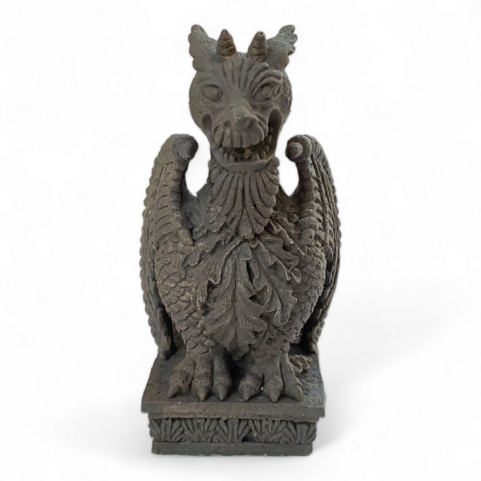 Vintage Prototype Faux Stone 4″ Sitting Dragon Figurine