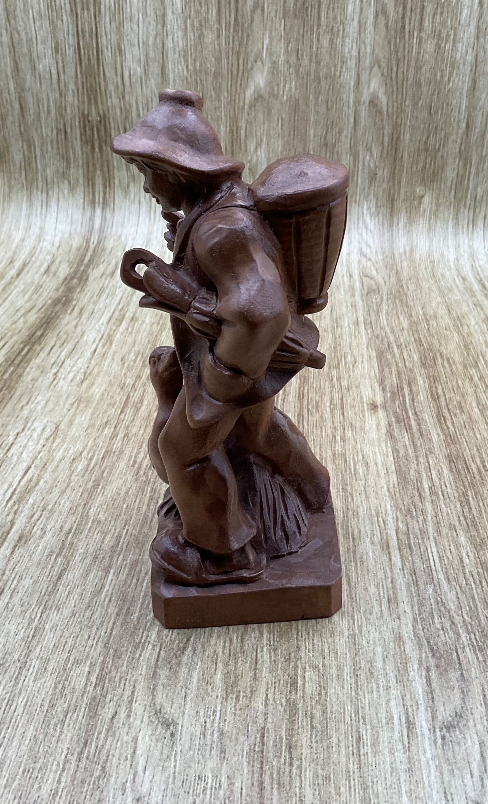 Switzerland Dobin Handcarved Youngman w/Umbrella & Duck